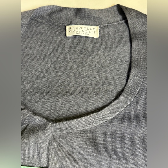 BRUNELLO CUCCINELLI Gray Cashmere long sleeve drop waist mini dress size S. - Picture 9 of 14
